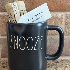 Rae Dunn “Snooze” Mug and Tea Towel